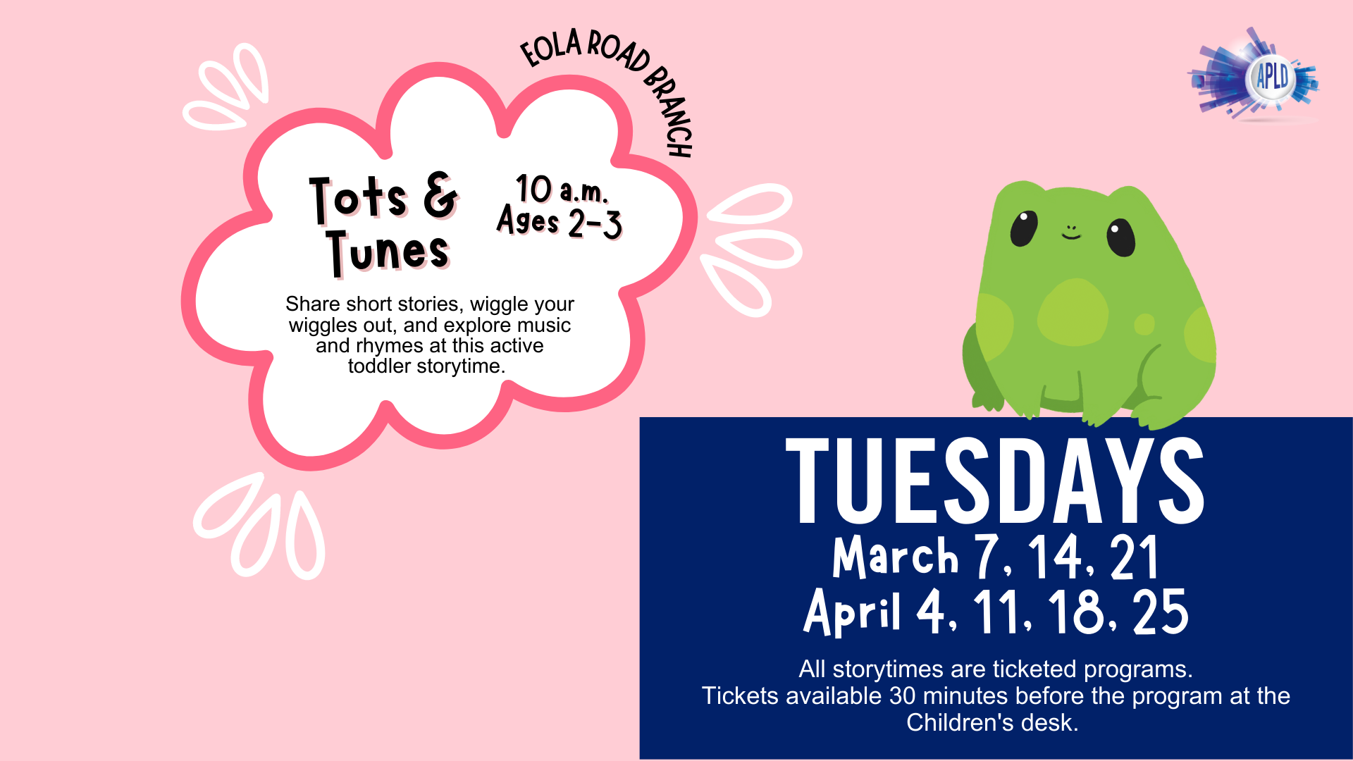 March/ April Storytimes Tuesdays